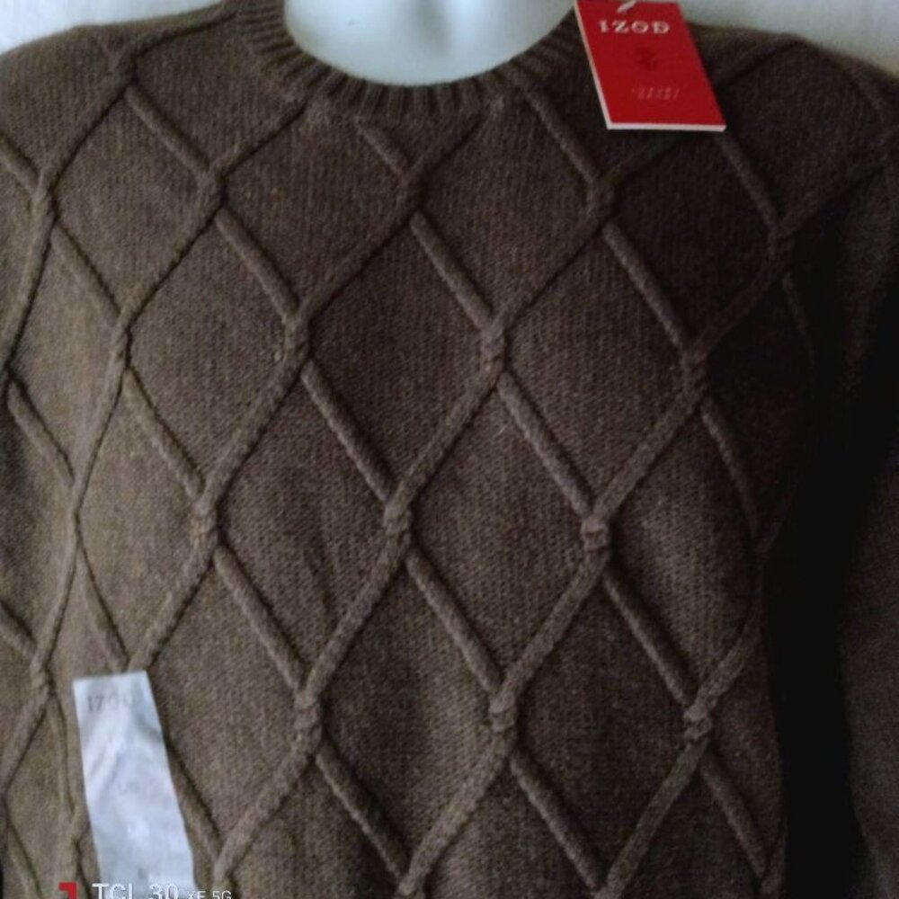 Men's Brown Crewneck Pullover Sweater Size Small Medium Large NWT